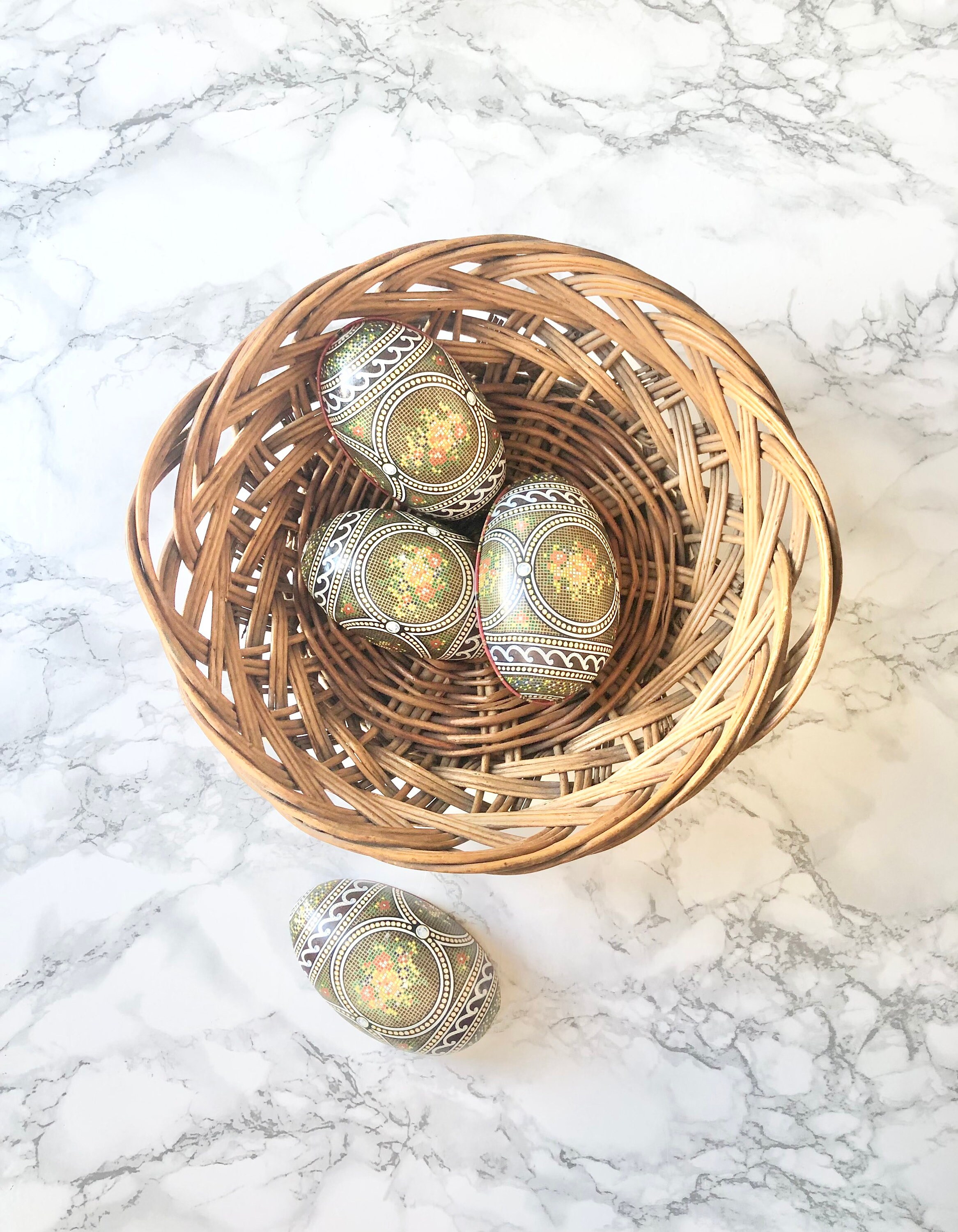 Grande Corbeille Ancienne à Pain ou Fruits en Osier Tressé