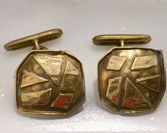 Cufflinks, brass cufflinks,Greek geometrical cuff links,men jewelry,brass jewelry,groomsmen gift,gift for men,gift for him