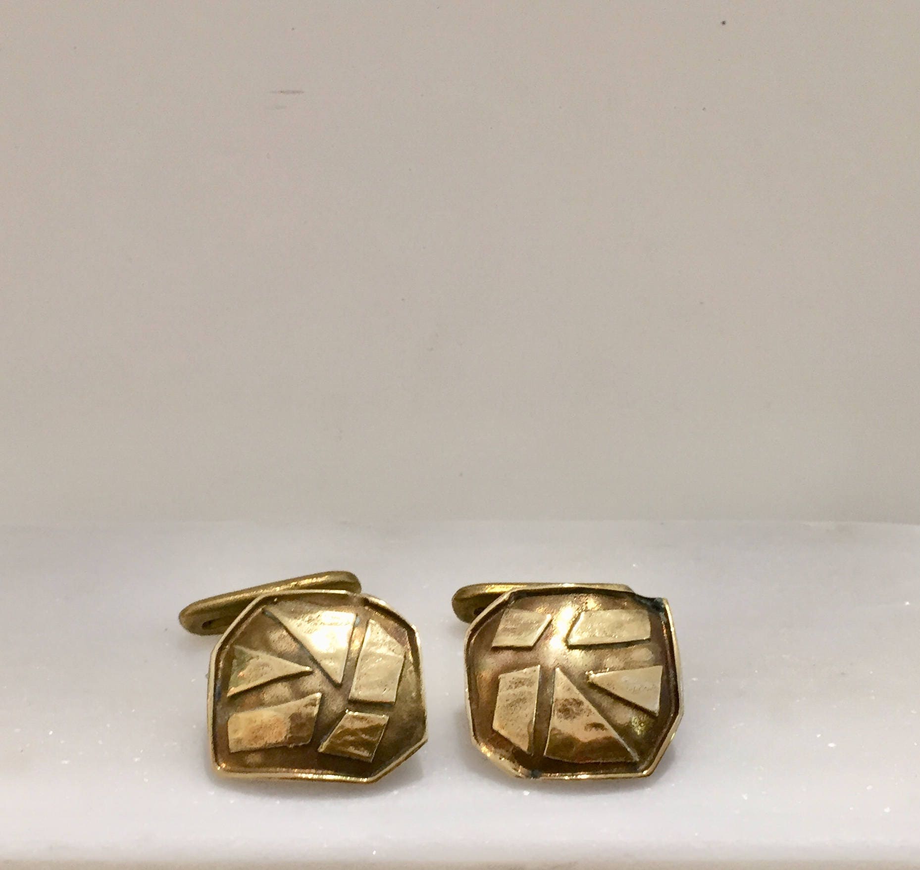 Cufflinks, brass cufflinks,Greek geometrical cuff links,men jewelry