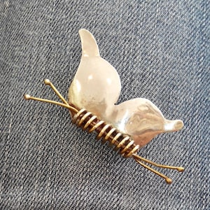 WEDDING BOUTONNIERE, Butterfly Boutonniere, Buttonhole Corsage, Butterfly Pin, butterfly theme wedding, handmade silver and bronze