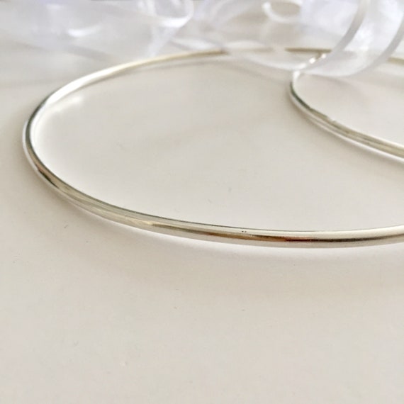 Wedding circlets,solid bronze silver plated wedding circlets,minimal wedding,round bronze wire silver plated,Greek wedding,stefana,set of 2