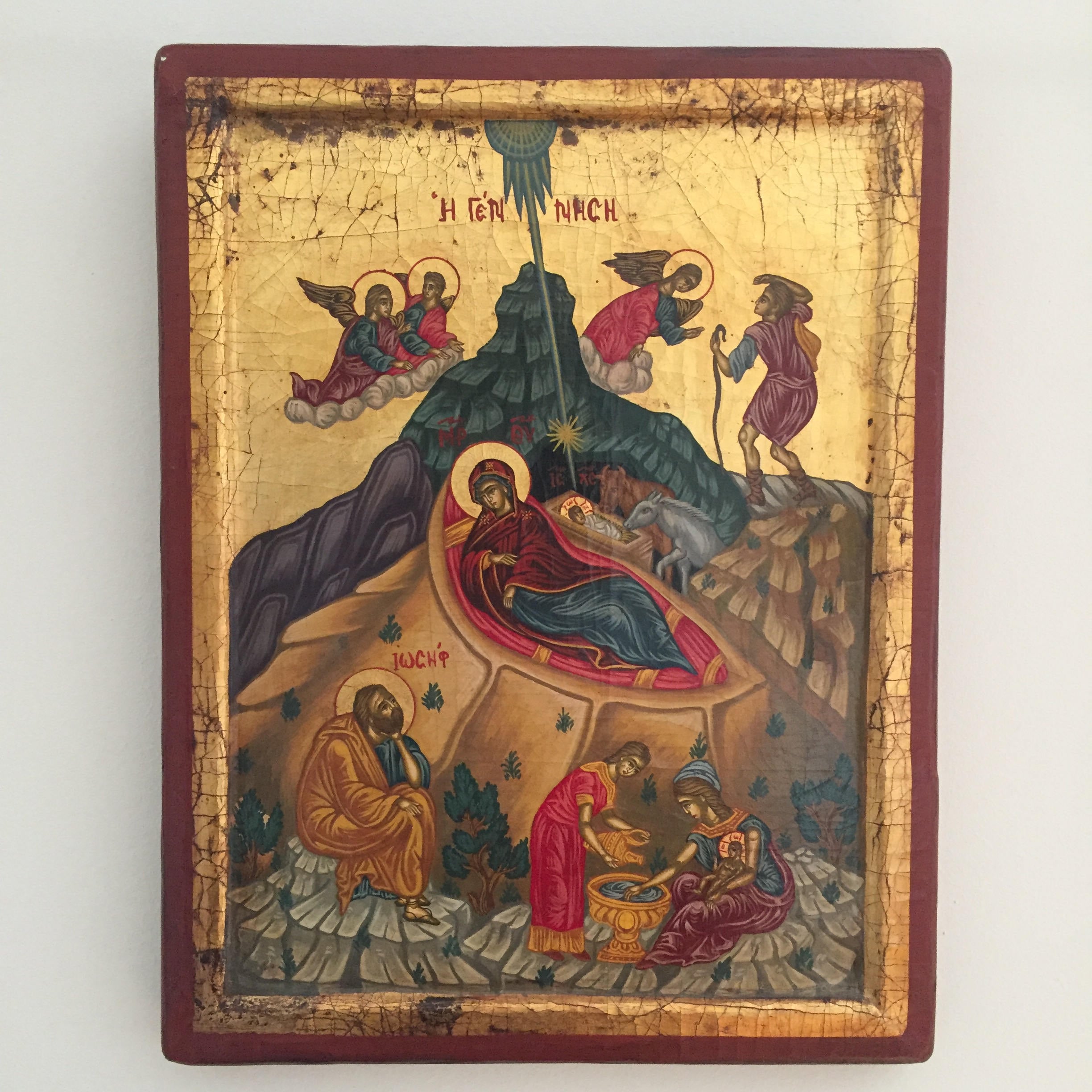 Byzantine Icons,Religious icons,Vintage icon,The Nativity of Jesus