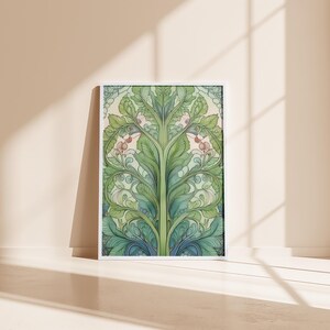 Botanische Wand Kunst druckbare, organische Grün Illustration, Vintage-inspirierte Natur Plakat, handgezeichnete Pflanzenkunst, wunderliche digitaler Download