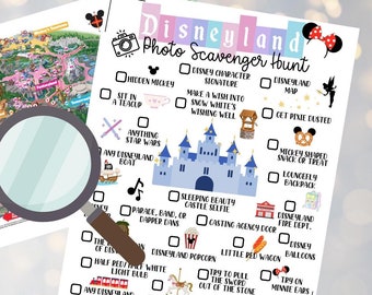 Disneyland photo scavenger hunt, print at home scavenger hunt, adult scavenger hunt, teen scavenger hunt