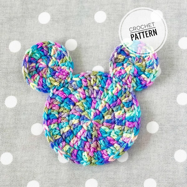 Crochet Mickey Drink Coaster Pattern, easy crochet pattern, crochet mug rug