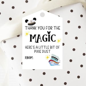 cruise pixie dust gift tags, fe cruise tags, pixie dusting tags