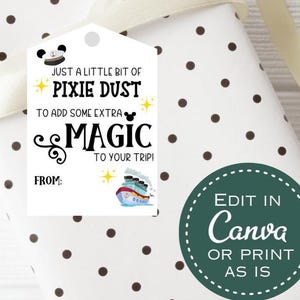 cruise pixie dust gift tags, fe cruise tags, pixie dusting tags