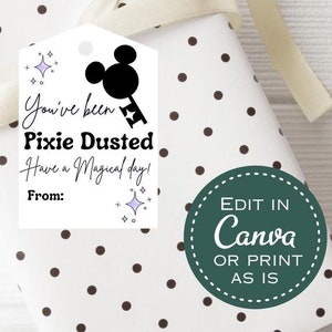 Etiqueta de regalo imprimible Pixie Dust, etiqueta de regalo con llave mágica, etiqueta de regalo para crucero