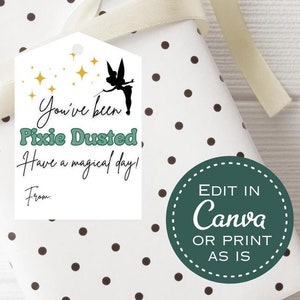 Etiqueta de regalo imprimible de Pixie Dusted Tinkerbell, etiqueta de regalo para crucero, etiqueta de regalo para imprimir en casa