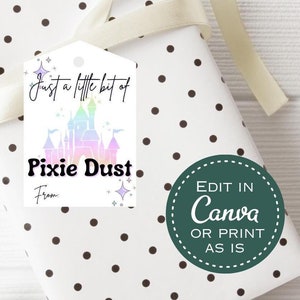 Pixie Dust Printable, gift tag for Cruise, print at home gift tag