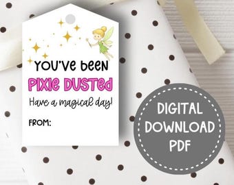 Pixie Dusted Tinkerbell Gift Tags: Pink Printable (Digital Download)
