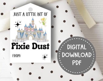 Etiqueta de presente Disneyland Castle Pixie Dust para imprimir (Download digital)