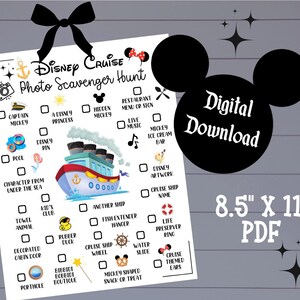 Disney Cruise Scavenger Hunt Printable, Print at Home Disney Game ...