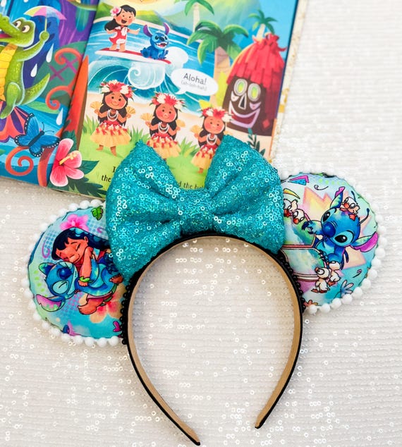 Disney Stitch Ears Headband Accessory Vacation Style Tropical Design Character Outfit Park Princess Magical Experience Beach Theme Hawaiian