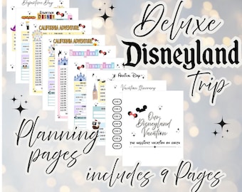 Disneyland Vacation Planner Vacation Planning Sheet Digital Download Sheet Theme Park Adventure Guide California Adventure Travel Planner