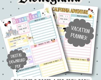 Disneyland Trip Planner: Family Vacation Guide (Digital Download)