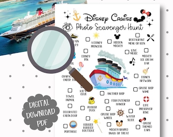 Disney Cruise Scavenger Hunt Printable, Print at home Disney Game, adult scavenger hunt, teen scavenger hunt