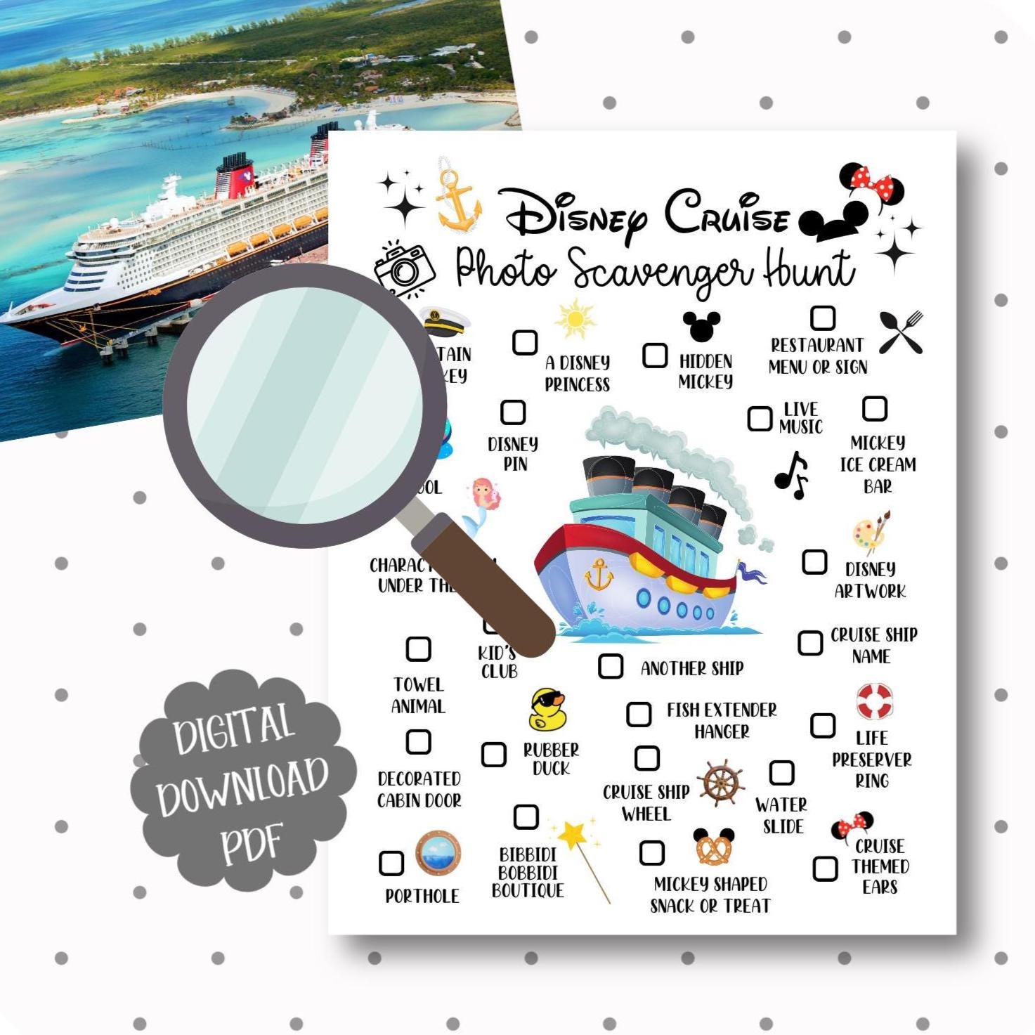 Disney Cruise Scavenger Hunt Printable, Print at Home Disney Game ...
