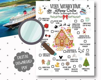 Disney Very Merrytime Cruise Ship Activity Digital Download Christmas Game Family Adventure Deck Search Festive Decoration Finder Checklist