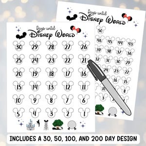 Tage bis Disney World druckbare, Countdown zur Disney World Malseite