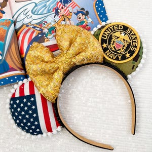 Minnie Mouse Ears Navy Gold - Etsy display picture 3