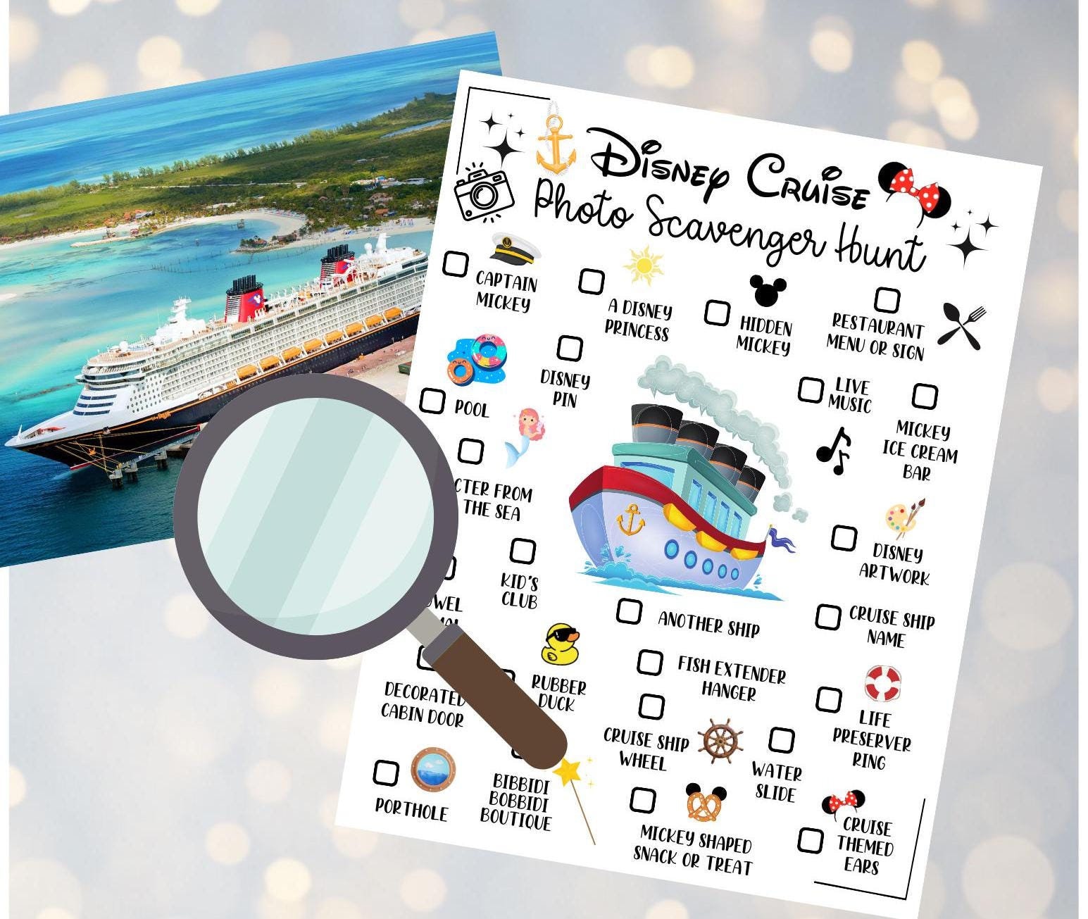 Disney Cruise Scavenger Hunt Printable, Print at home Disney Game, adult scavenger hunt, teen scavenger hunt