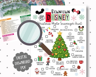 Christmas Downtown Disney Scavenger Hunt Printable, Print at home Disney Game, adult scavenger hunt, teen scavenger hunt