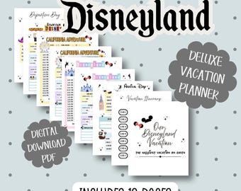 Disneyland Vacation Planner Vacation Planning Sheet Digital Download Sheet Theme Park Adventure Guide California Adventure Travel Planner