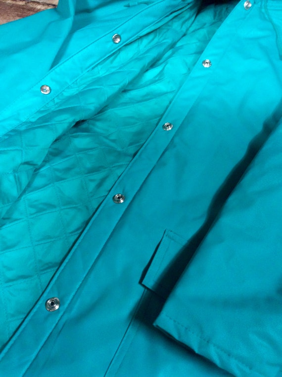 Vintage Turquoise Raincoat - image 3