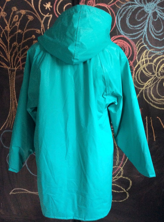 Vintage Turquoise Raincoat - image 5