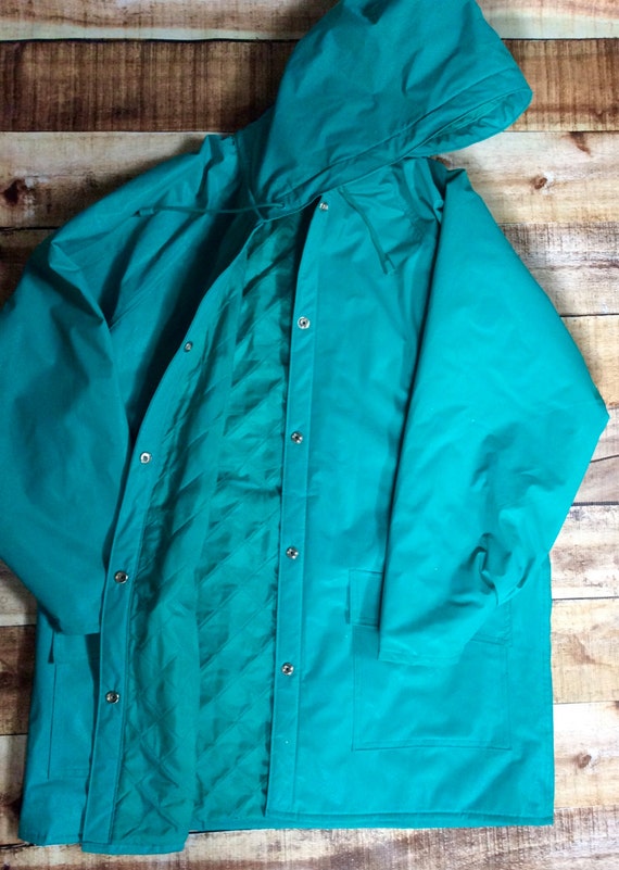 Vintage Turquoise Raincoat - image 2