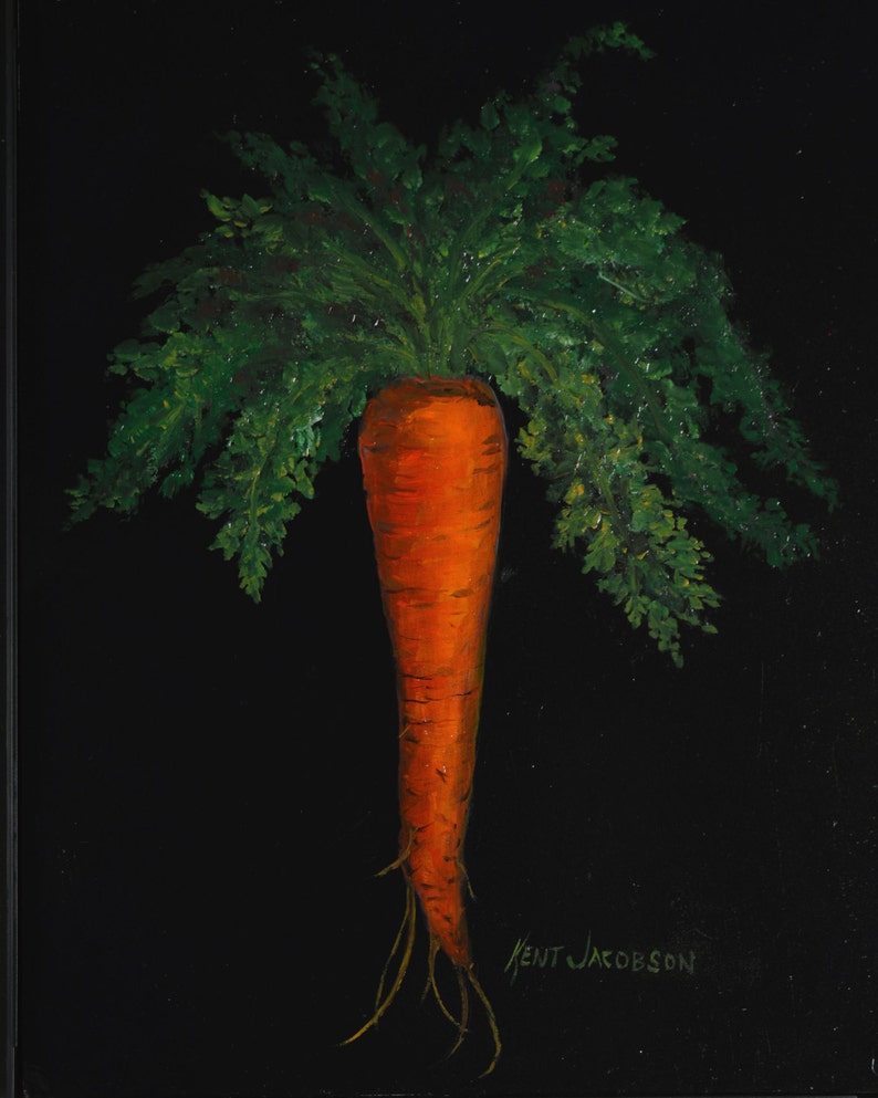 THE CARROT Carrot paintings enhanced print on canvas Etsy
