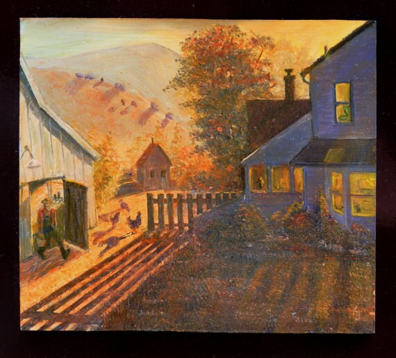 Farm Paintingsreproductionhand Painted In Oil Farmhouses Etsy