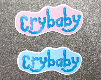 Crybaby Pastel Water Lettering Funny Sticker - Perfect for Laptops, Water Bottles, Journals, and More!