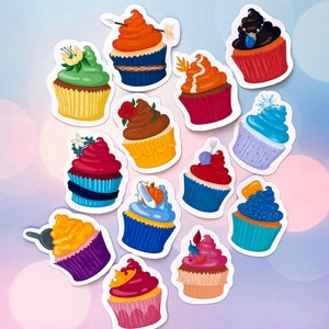 Disney Princess Cupcake Stickers - Perfect for Laptops, Notebooks, Scrapbooks, and More!