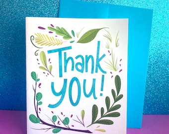 Thank You Plant Greeting Card - Blank Interior for Personalized Messages!