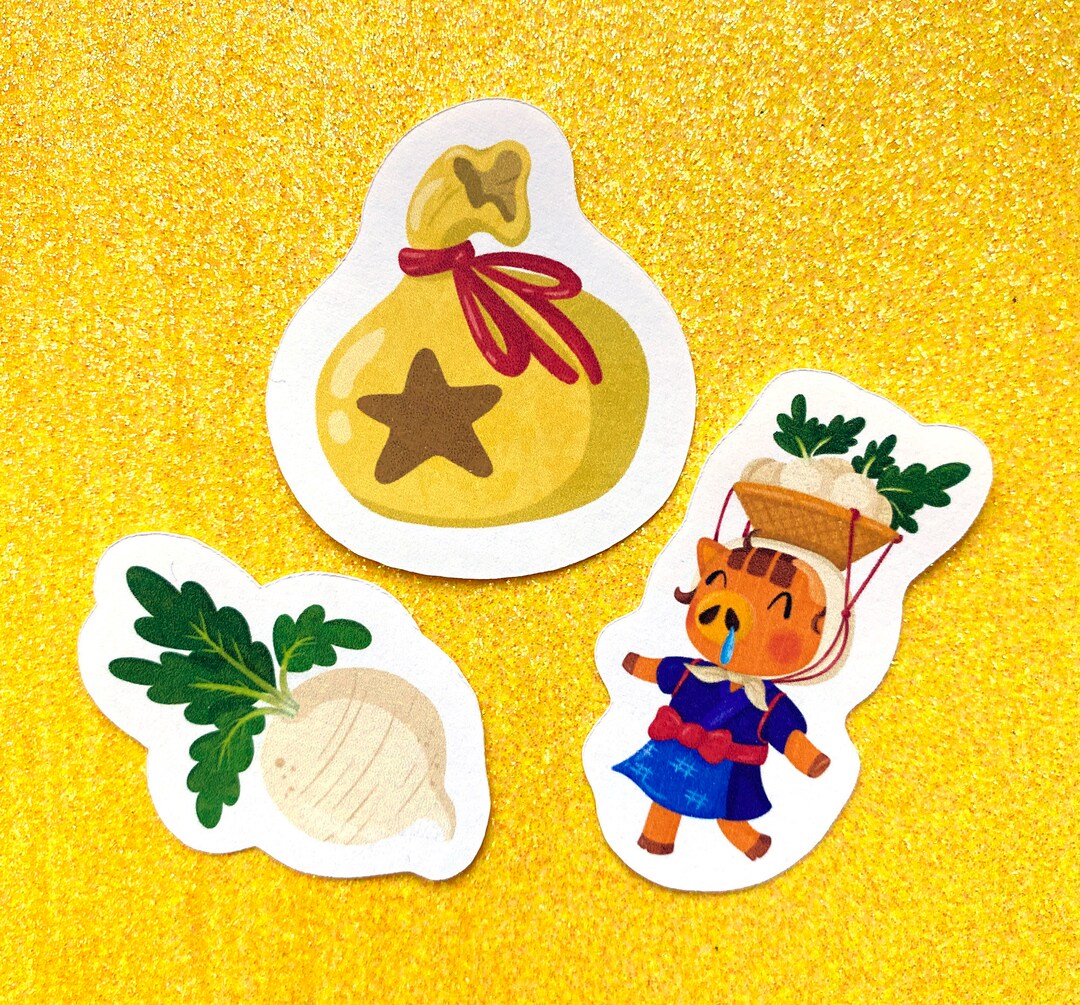 Animal Crossing ACNH Daisy Mae Turnip Cute Bell Bag Sticker Pack Perfect for Laptops, Journals