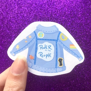 Jean Jacket Social Justice Protest Sticker - Perfect for Laptops, Journals, Water Bottles, and More!