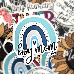 Boy Mom waterproof stickers for hydroflask, mom birthday gift from daughter, gift for best friend, stocking stuffers, for women