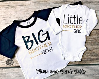 Matching brother shirts, big brother, little brother, coming home outfit, sibling shirts, big bro lil bro, Big brother little brother shirts