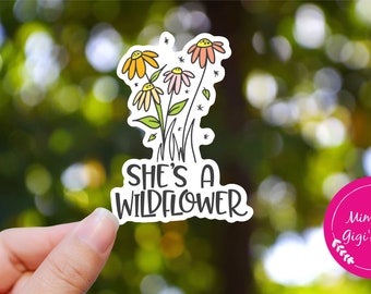 Inspirational stickers for Tumblers, She is a Wildflower, Tumbler Stickers, Mental Health Matters, Inspirational Motivation