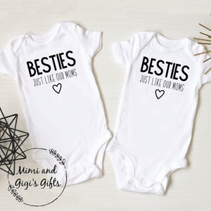 Besties Just Like Our Moms Baby Bodysuit, Matching Baby Outfits, Baby Bodysuit, Baby Best Friends Outfits, Baby Matching Outfits, Baby Gift