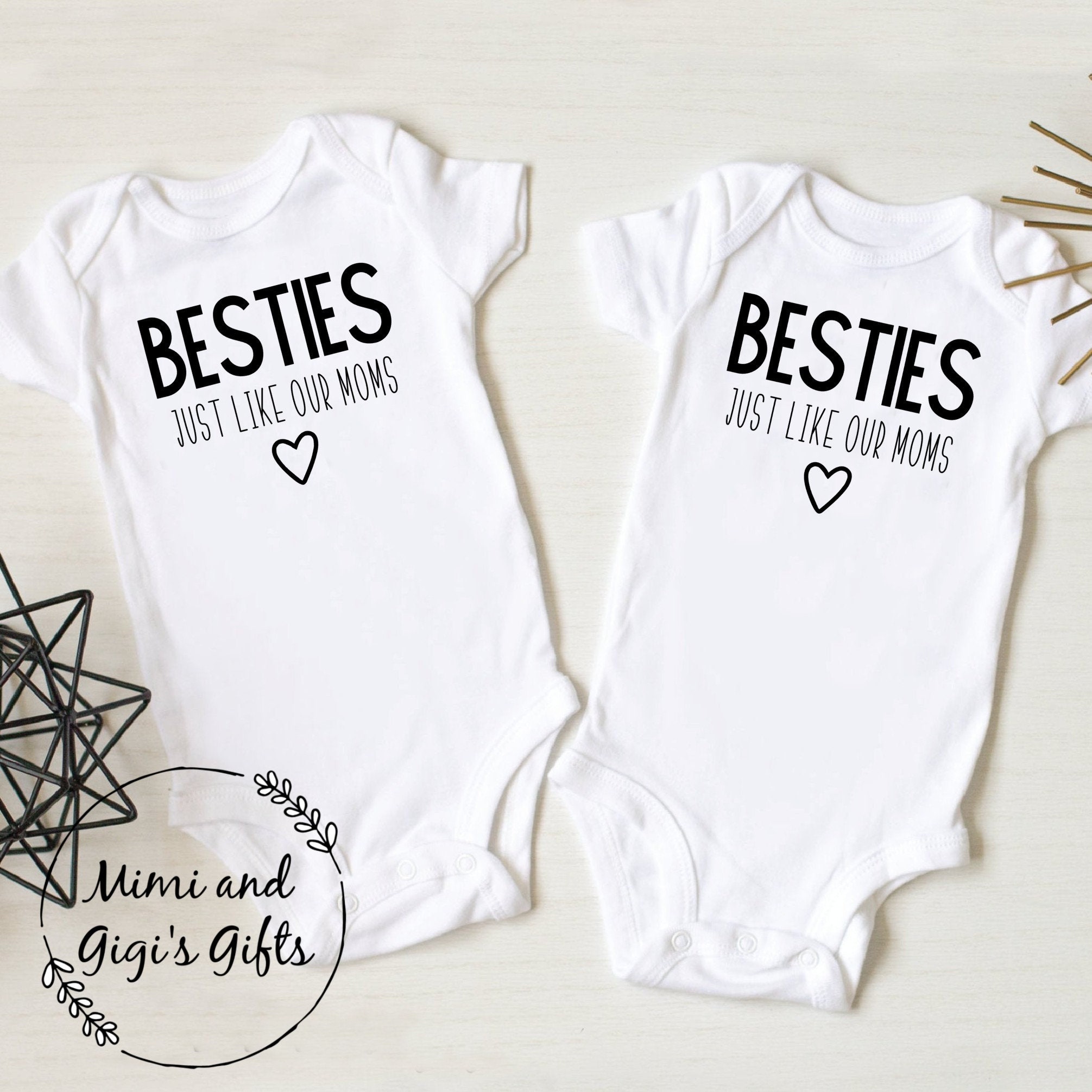 Besties Just Like Our Moms Baby Bodysuit, Matching Baby Outfits, Baby Bodysuit, Baby Best Friends Outfits, Baby Matching Outfits, Baby Gift