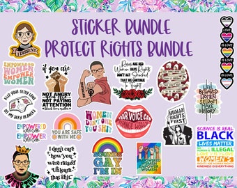 Rights Sticker Bundle - Women's Rights Stickers, Empowered Women Stickers, LGBT Stickers, Black Lives Matter Stickers, Feminist Stickers
