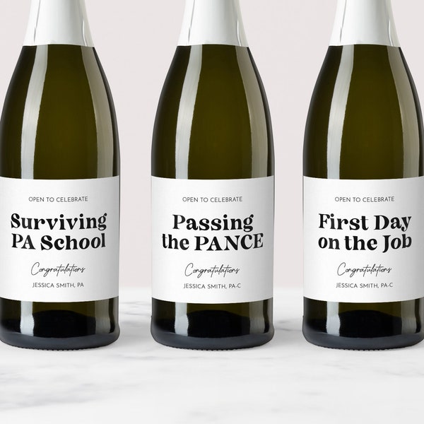 PA Milestones Custom Wine/Champagne Label. Physician Assistant Gift. Graduation Gift Basket. Physician Associate School. Congrats Grad.