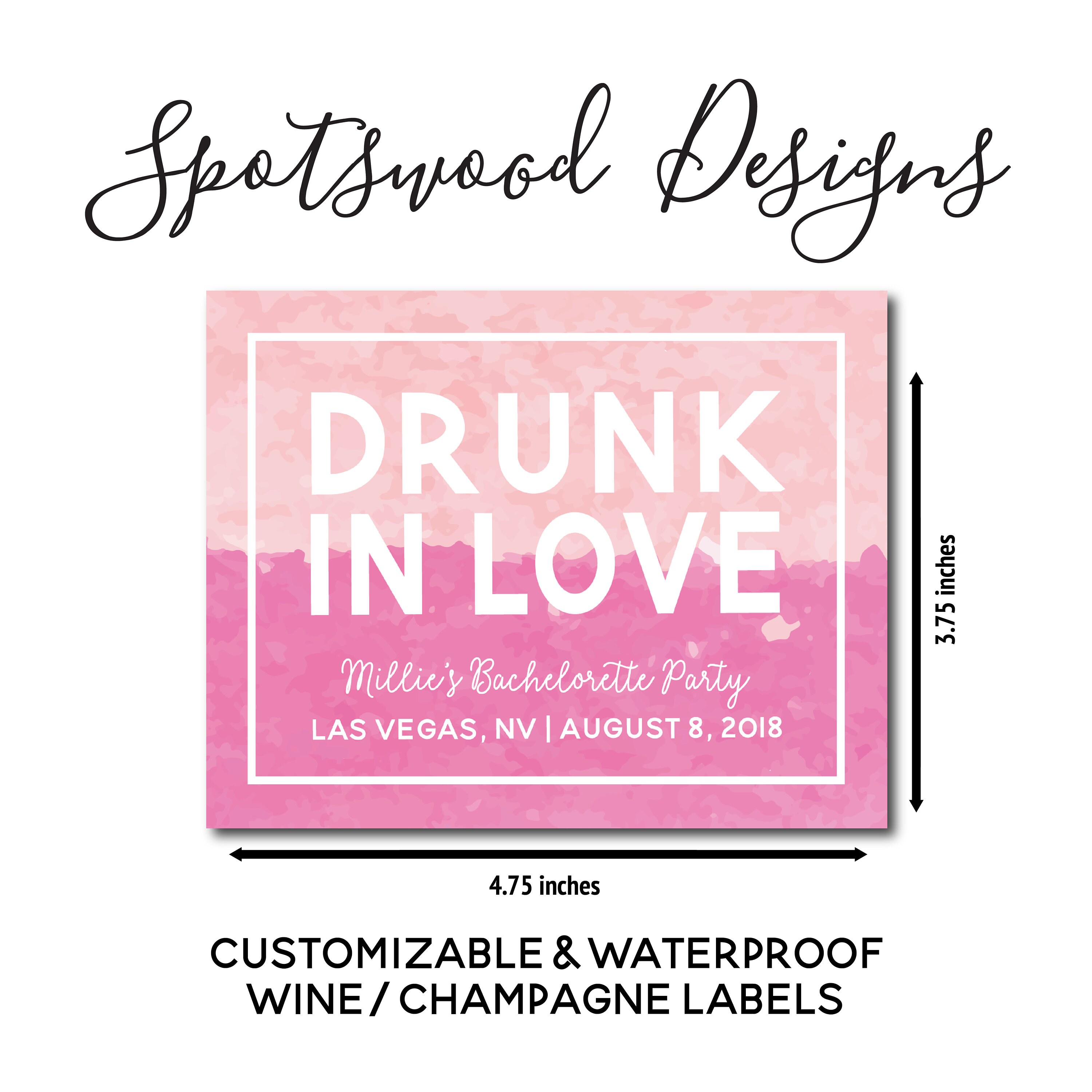 Drunk In Love Custom Wedding Wine Label. Champagne Label. Etsy
