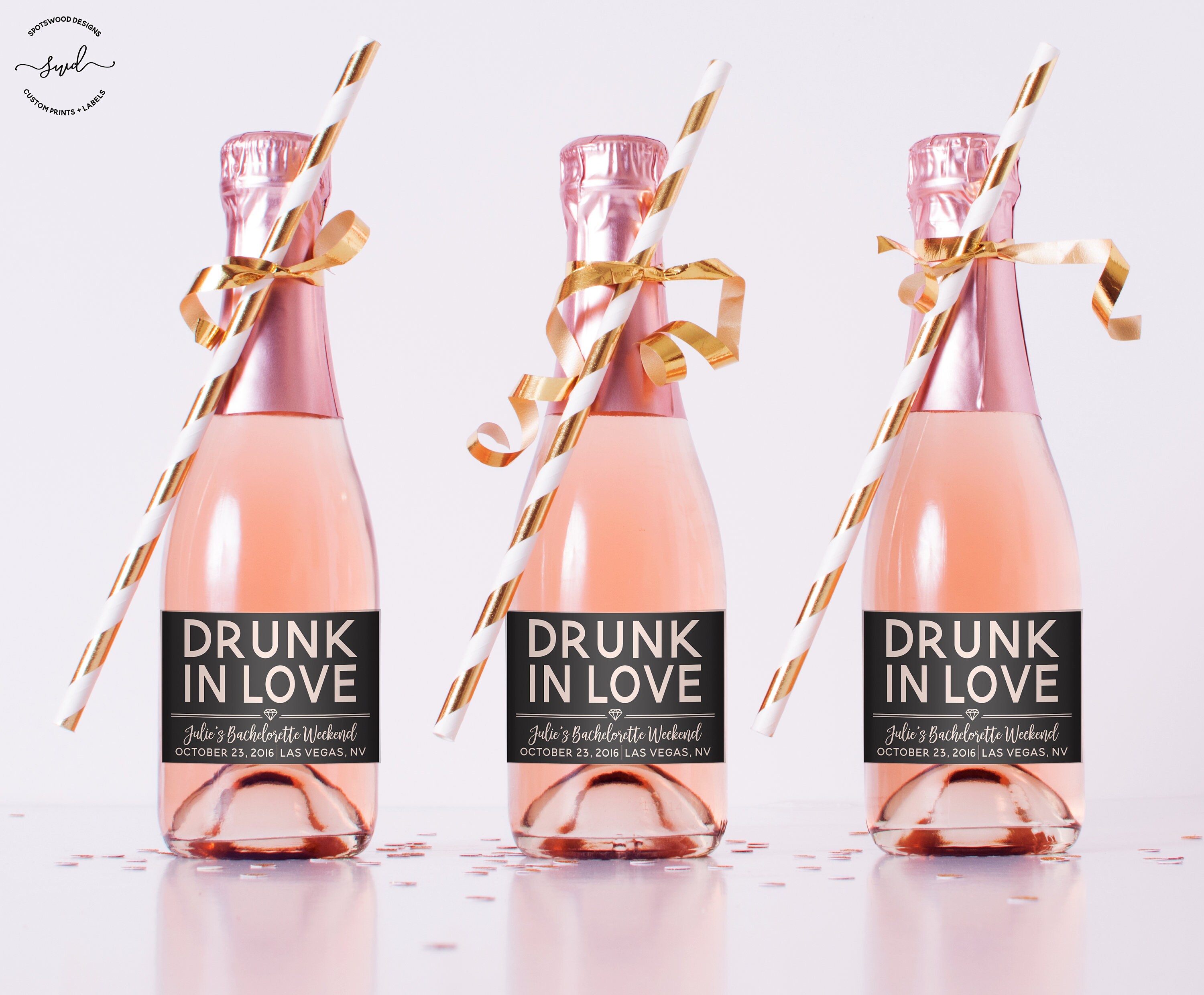 Mini Drunk in Love Custom Champagne Label. Wine Label. Etsy