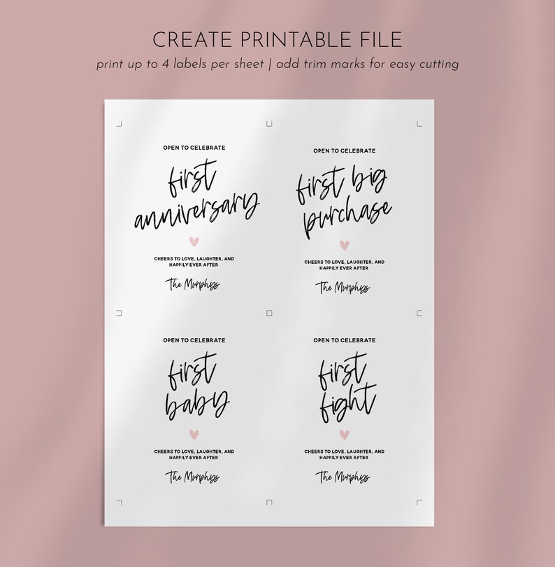 Marriage Milestone Wine Labels. Wedding Milestone Labels. - Etsy