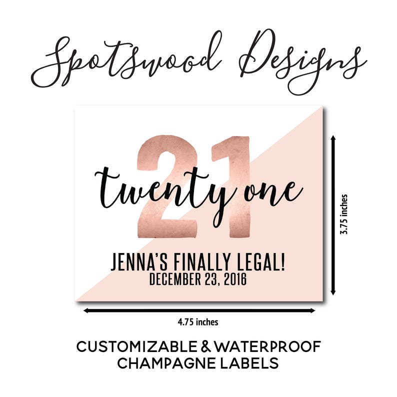 happy 21st birthday custom wine label 21st birthday gift