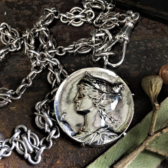 antique french goddess pendant antique femme godde